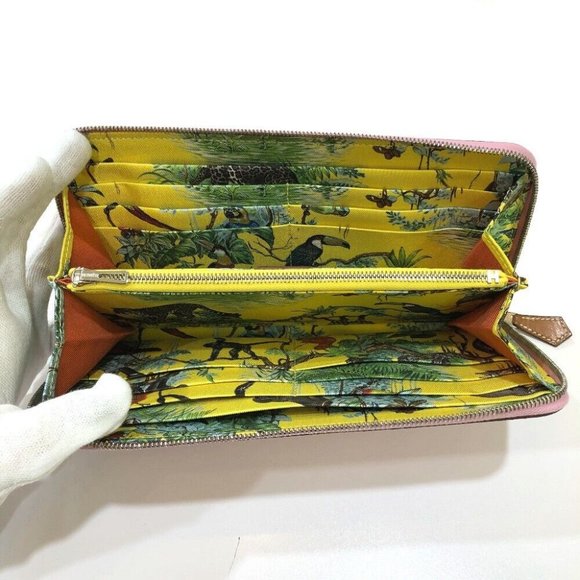 HERMES Azap Long Silk-In Zip Around Long Wallet Epsom Pink Based/SilverHardware - Picture 9 of 16